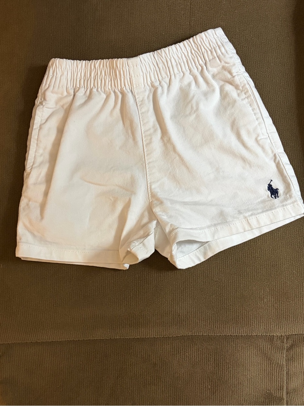Ralph Lauren Boy's Solid White Pull-On Shorts with Elastic Waist Size 6Months
